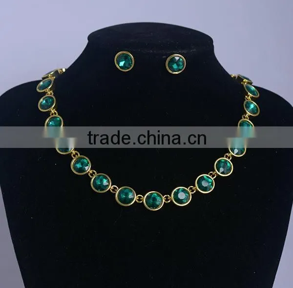 Dignified Crystal Chain Silver Fashion Jewelry Necklace Set photo-4