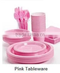 Wholesale Plastic Pink Tableware Party Dinnerware photo-2