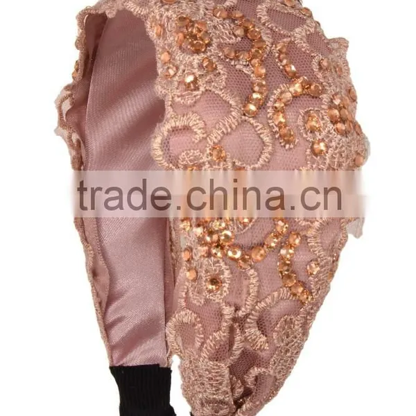 Crochet Floral Lace With Stone Hairband/Heanband photo-2