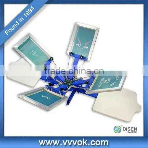 Manual Double Station 4 Color Screen Printing Table