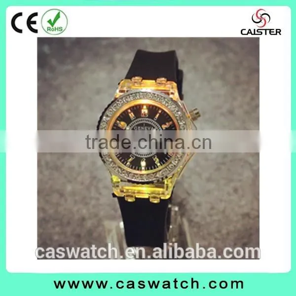 Cheap Crystal Watch Silicone Watches Band Colorful Lights Watch China photo-5