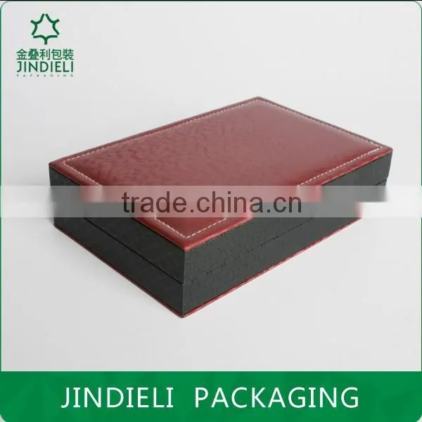High Quality Leather Jewelry Lid and Base Box Packaging photo-2