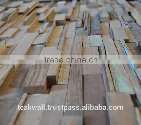 Recycled Teak Wood Wall Mozaics photo-2