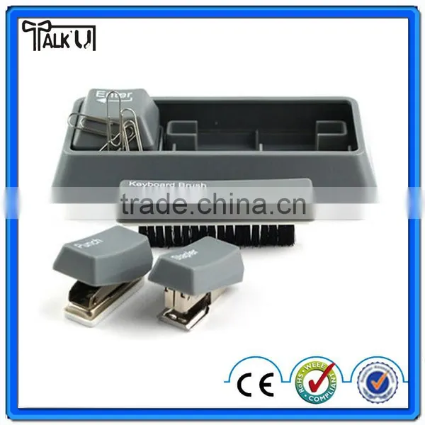 Money Saving 3 in 1 Multifuntional Keyboard Office Stationery, Useful Brush Stapler Paper Punch Office Stationery photo-4