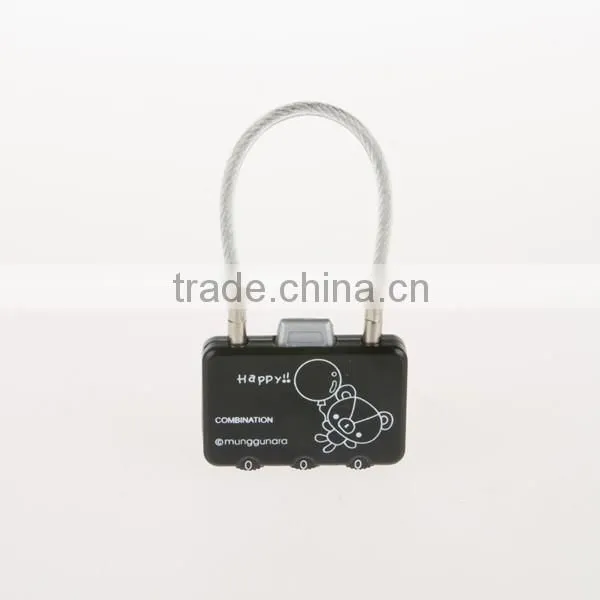 2015 New Design Hot Sale Cute Lock Zinc Alloy Combination Cable Lock photo-3