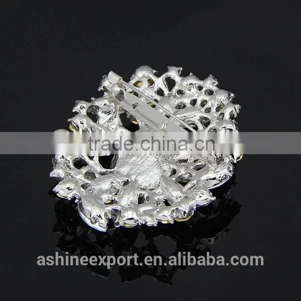 Cheap Elegant Bridal Hollow Bulk Crystal Flower Rhinestone Brooch/handmade Rhinestone Brooch photo-4