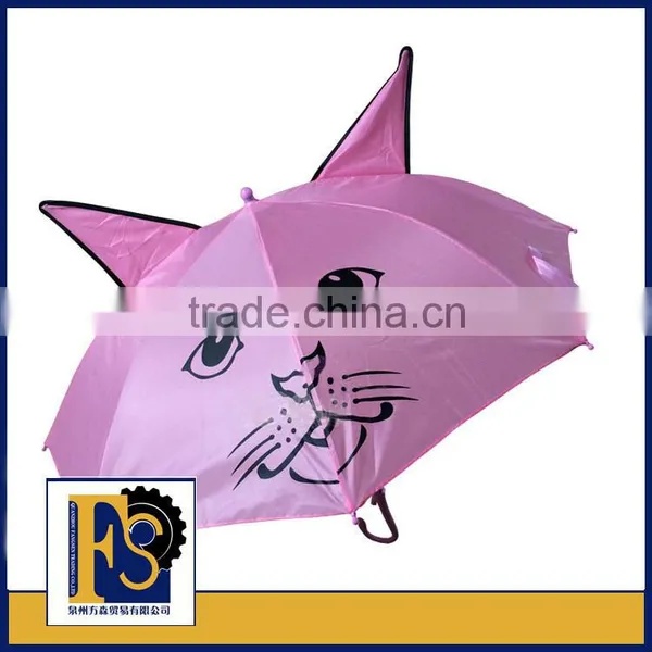 High Quality Promotional Kids Animal Ear Print Umbrella photo-3