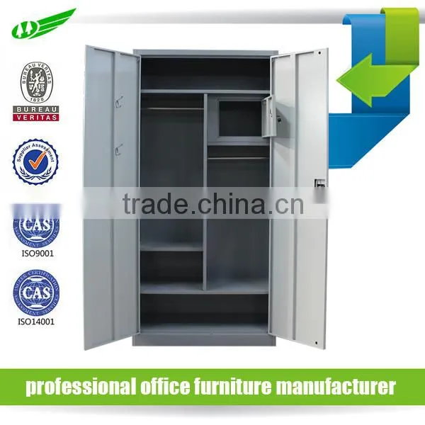 Modern Steel Bedroom Furniture Metal Cloth Storage 2 Door Wardrobe photo-5