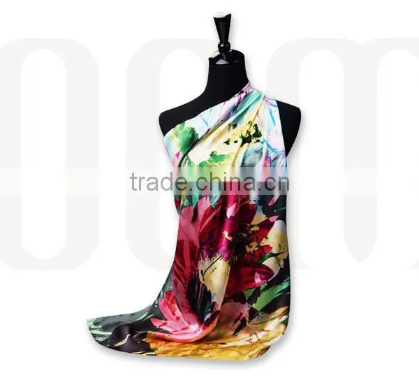 Wholesale Digital Print Square Silk Scarf /scarves/ Kerchief /headband/hijab /satin Silk Scarve photo-2