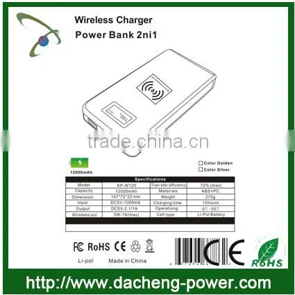 Newly Design qi Wireless Power Bank 4000mah 12000mah for Samsung S6 Edge photo-2