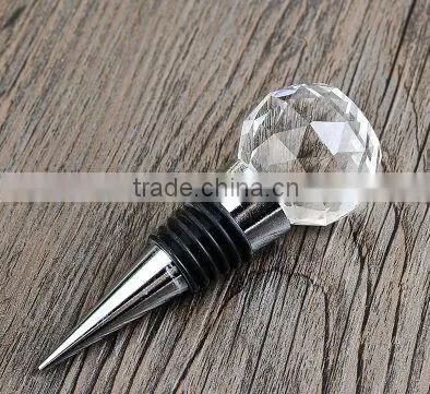 Clear Customised Crystal Wine Bottle Stopper for Wedding Favors