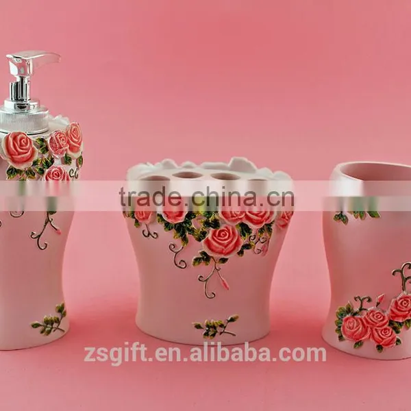 Chinese Factory Produce Polyresin Bathroom Set,bathroom Accessory Set Home Bathroom Accessory Set