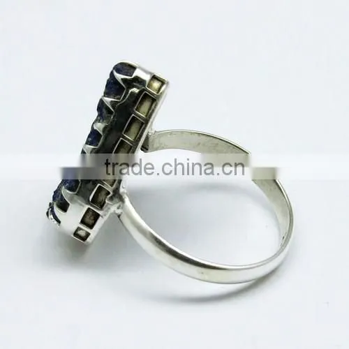 Forever !! Pear Shape Lapis Druzy 925 Sterling Silver Ring, Gemstone Silver Jewelry, Handmade Silver Jewelry photo-4