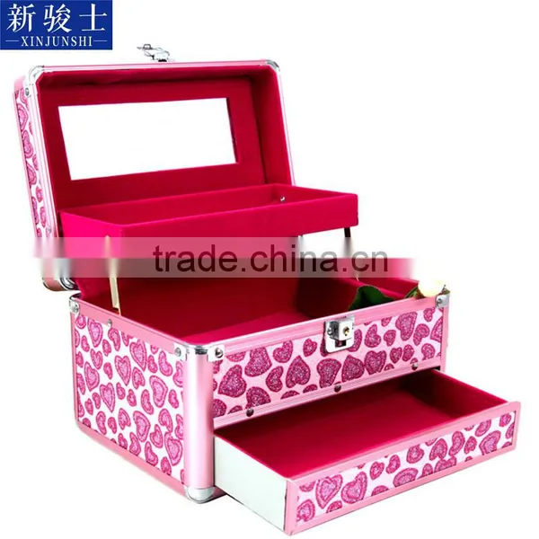 High Quality Aluminum Beauty Box For Makeup PVC Cosmetic Bag With Lock photo-5