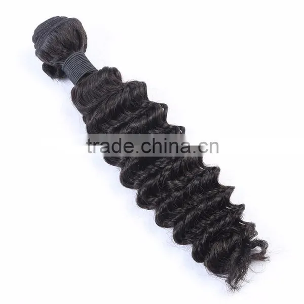 Machine-made Deep Wave Weft Hair Extensions Double Drawn Weft photo-3