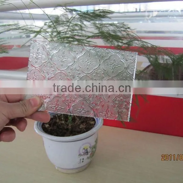 Clear Color Flora Diamond Nashiji Patterned Glass for Building Usage photo-2