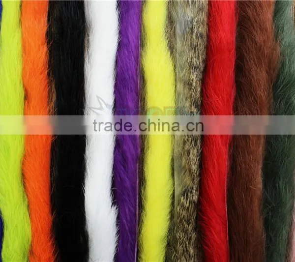 Top Quality 12 Colors Fine Rabbit Strips ZONKER STRIPS Fly Tying Material