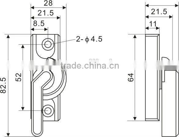 Window Lock (Moon Lock for PVC or Aluminum Alloy Sliding Windows) photo-2