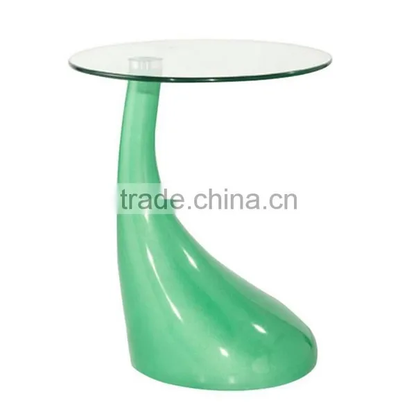 Space Saving Furniture Glass Top ABS Base Jupiter End Table photo-3