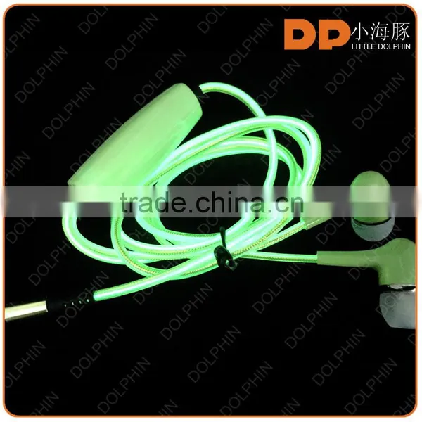 New Premium Super Stereo Bass Glowing Headphones 3.5mm in Ear Earbuds EL Wired Earphone photo-3