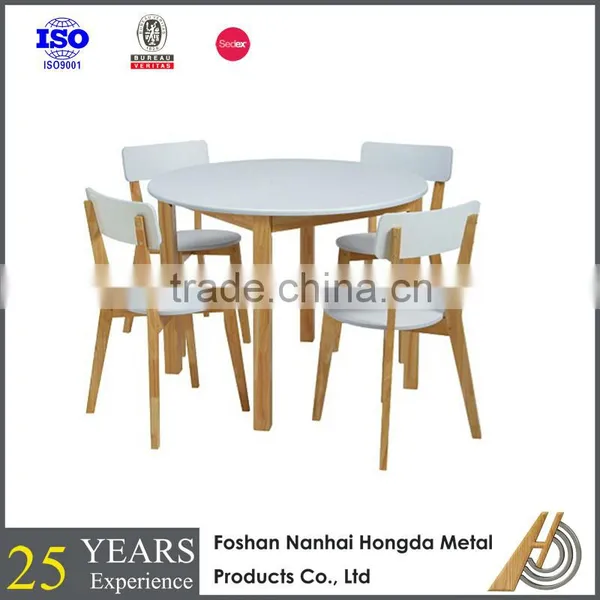 White Solid Wooden Round Dining Table photo-2