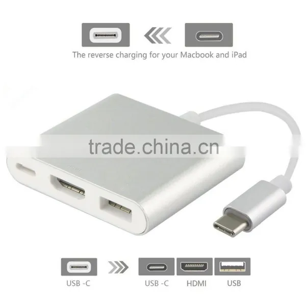 3 In 1 USB Type C To HDMI Adapter USB-C Hub for New Mackbook photo-4