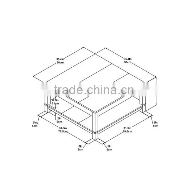 Modern Plywood Table Top Wooden Coffee Table Set photo-5