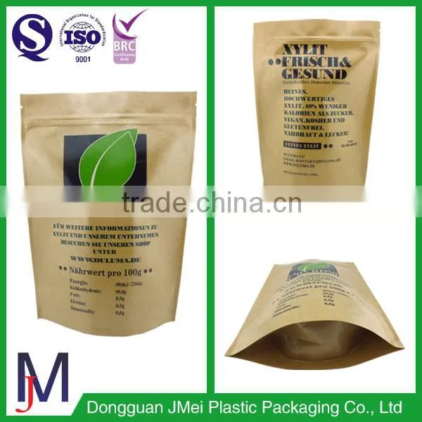 Customized Gravure Printing Surface Cheap Kraft Paper Bag / Recycled Heat Seal Brown Paper Pouch photo-5