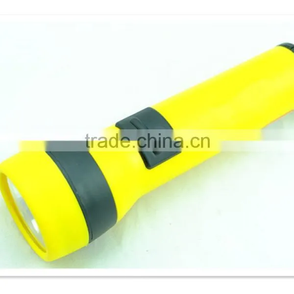 2*D Emergency Lamp 1blub Rubber Cheap Plastic Flashlight With Hook