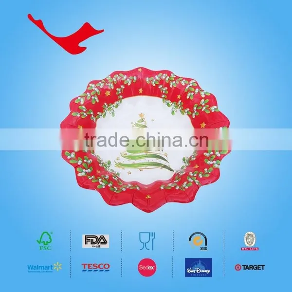 Christmas Party Round Printed Paper Plate for Fruit & Sweet photo-3