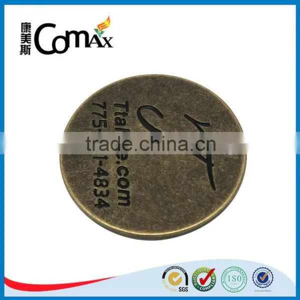 Anti Brass Round Engraved Small Custom Metal Jewelry Tags photo-4
