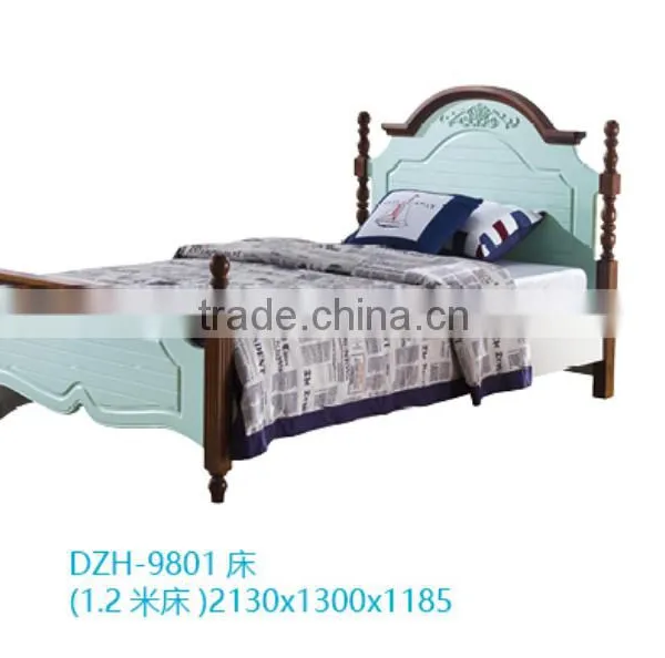 Mediterranean Style 1.2m Solid Wood Bed for Kids Furniture Design photo-3