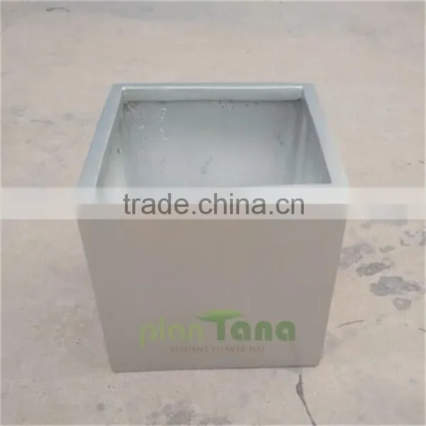 High Quality Square Glazed Black Glass Fiber Flower Pot photo-4