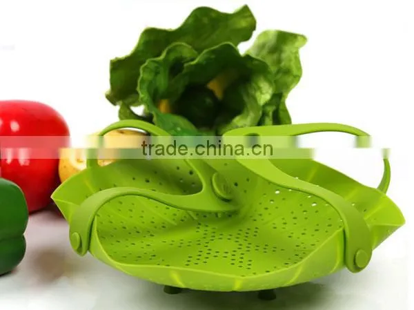 Silicone Vegetable Fruit Strainer Colander Basket Mat Bowl Steamer photo-6