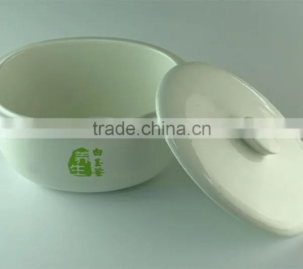 Kitchen Utensil White Ceramic Serving Soup Tureen With Lid photo-2