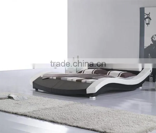 Fahsion S Shaped PU Leather Home Furniture Soft Bed photo-2