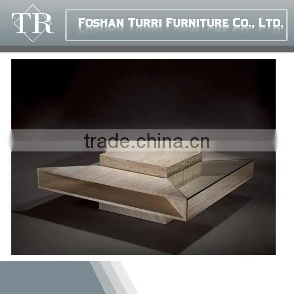 Luxury Glass Travertine Coffee Table,Living Room Furniture Design Tea Table photo-4