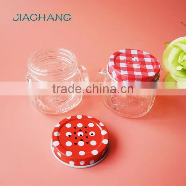 50ml Mini Handle Glass Christmas Drinking Mug With Holes Lid photo-2