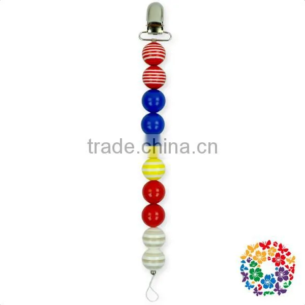 2017 NEW Style 4th of July Red White Blue Teething Baby Pacifier Holder Cute Pacifier Clips photo-4