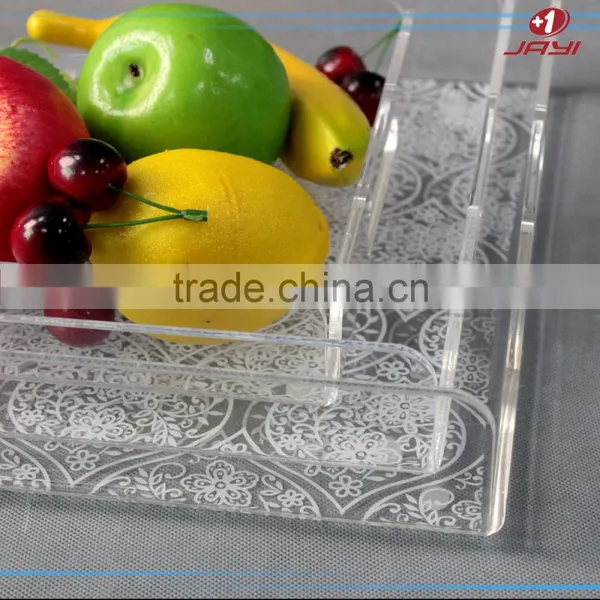 2017 China Wholesale OEM Custom Acrylic PMMA Clear Stacking Serving Tray File Tray photo-5