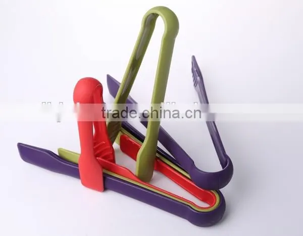 High Quality 3-Piece Leaves Shaped Plastic Food Tongs Set photo-6