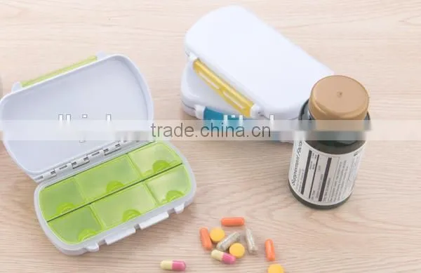 Colorful Plastic RECTANGLE Portable Travelling Mini Pill Box 6 Day photo-2