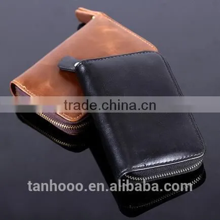 RFID Protection Men Leather Passport Holder Mobile Phone Card Holder photo-2