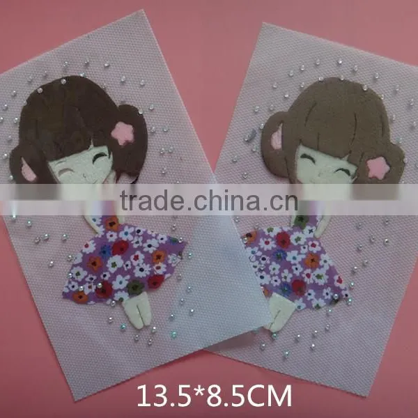2016 Hot Sale Cute Lively Custom Heat Transfer Label Sticker With Diamond photo-2