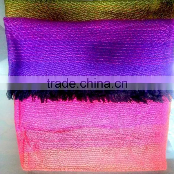 Rainbow Colors Printed Wholesale Silk and Wool Shawl,Factory Direct Shawla and Stoles photo-4