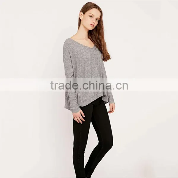 Stylish t Shirts Design Loose Neck t Shirts of Custom Long Sleeve t Shirts for Men photo-4