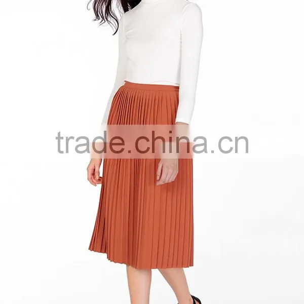 China Manufacturer High Waist Midi Pleated Skirt photo-2