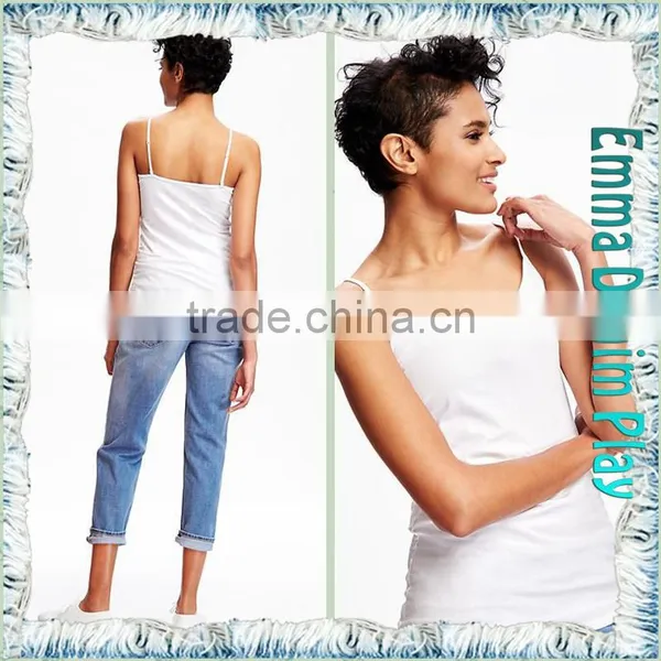 New Solid White Simple Pattern Womens Hot Wear Supender Tank T-Shirts for Summer photo-4