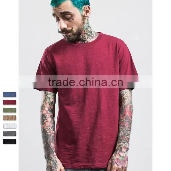 60%cotton 35polyester 5%spandex Rayon Slub Cotton T-shirts for Men photo-4