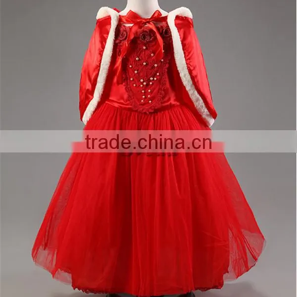 Hot Selling Girls's Dress Christmas Dress With Shawl Kids Girl Dress Wholesale With Hoodies photo-4